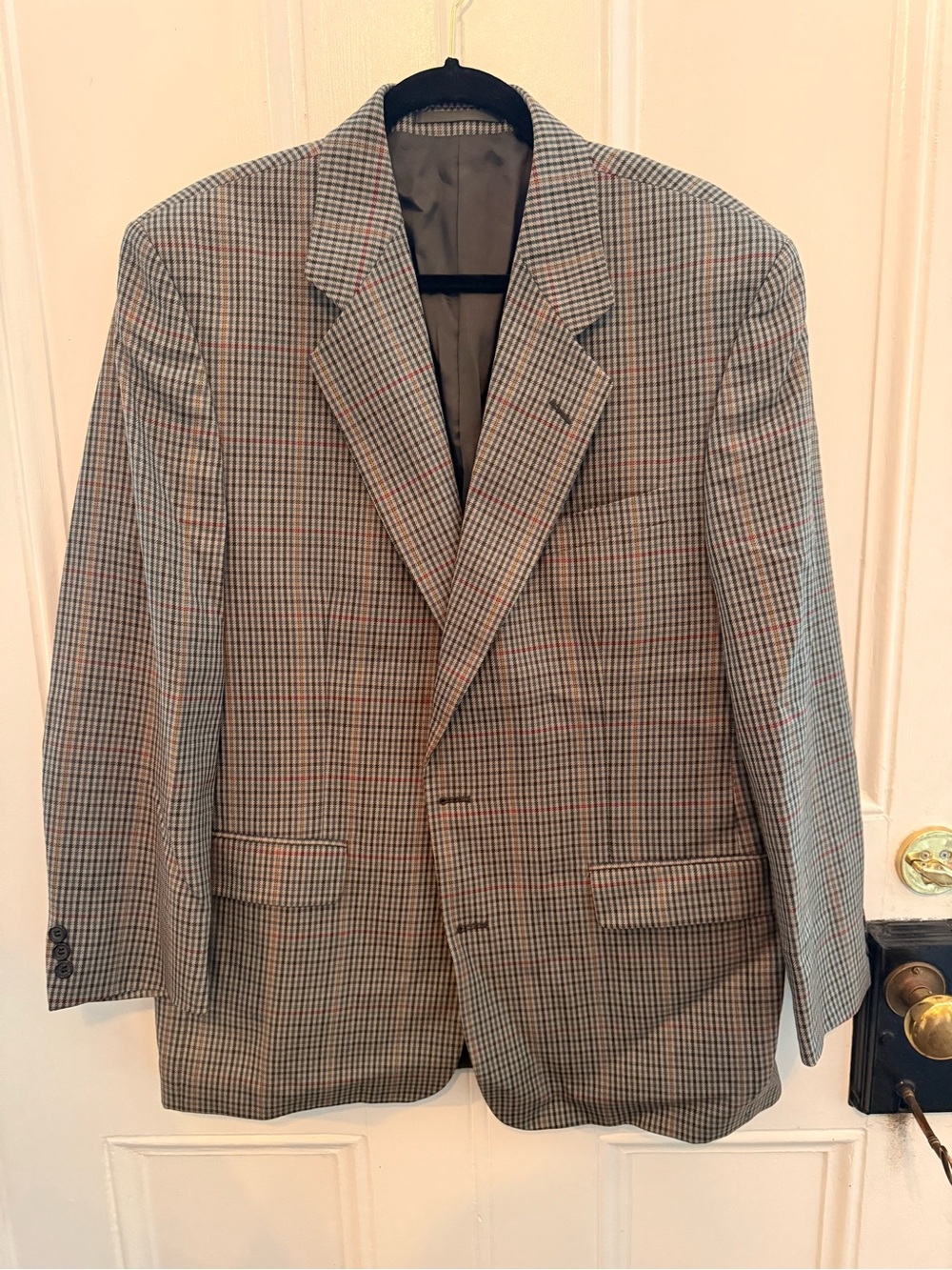Classic Men's Glen Plaid Blazer in Tan & Brown